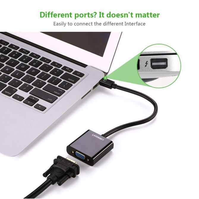 Ugreen Mini Display Port na VGA Converter črn 15cm - box 4