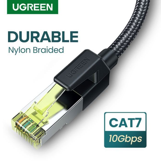 Ugreen UTP Cat7 oklopljen pleten okrogel kabel z modularnim RJ45 Ethernet priključkom 3M 5