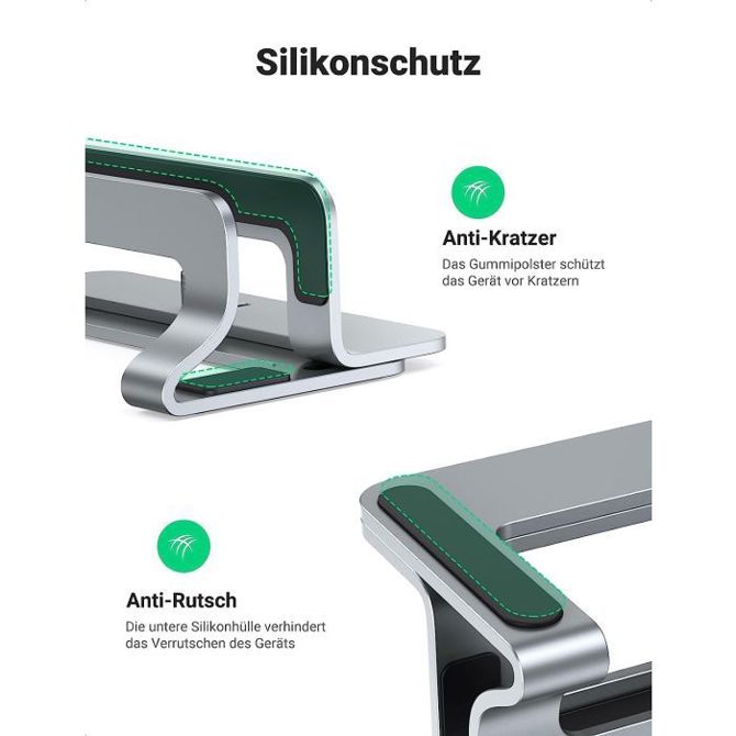 Ugreen vertikalno aluminijasto stojalo za prenosni računalnik, za MacBook Pro/Air, prenosnike, iPad 4