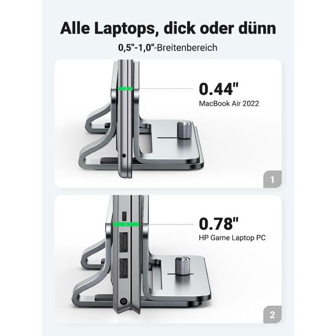 Ugreen vertikalno aluminijasto stojalo za prenosni računalnik, za MacBook Pro/Air, prenosnike, iPad 6