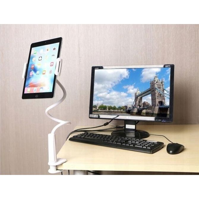Univerzalni gibljiv nosilec za tablico ali telefon 70cm bel 5