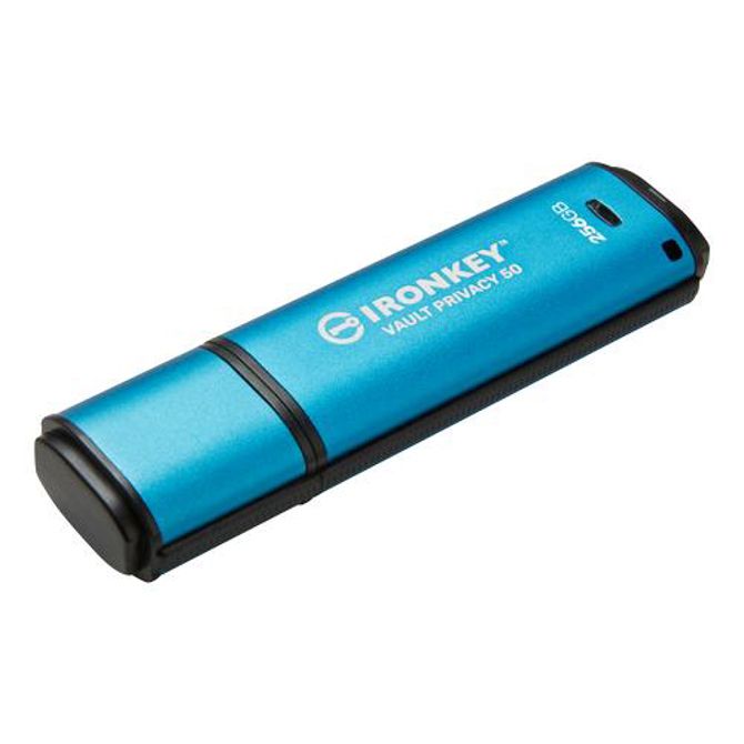 USB Kingston IronKey Vault Privacy 50 256 GB, USB-A 3.2, modra/črna 2