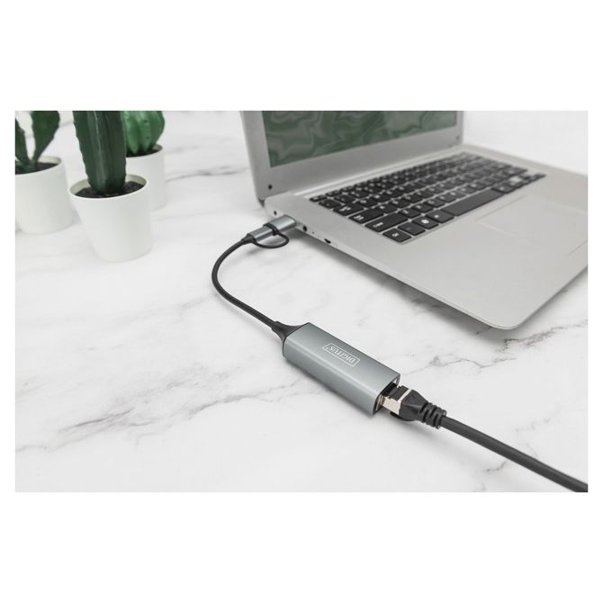 USB-C Adapter DIGITUS USB3.0/USB C 3.1 > 2.5G Ethernet 2