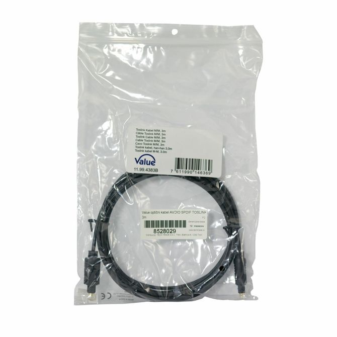 Value optični kabel AVDIO SPDIF TOSLINK 3m 3
