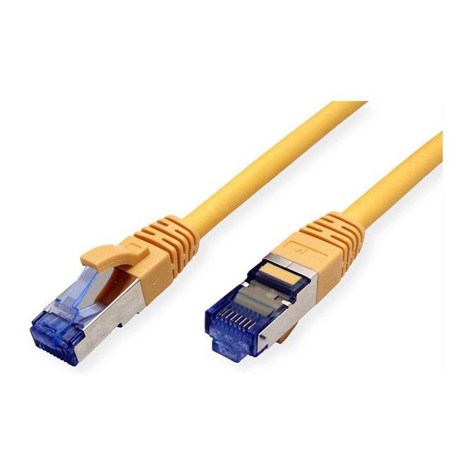 VALUE patchkabel Cat.6A (razred EA) S/FTP (PiMF), LSOH, rumen, 0,15 m 2