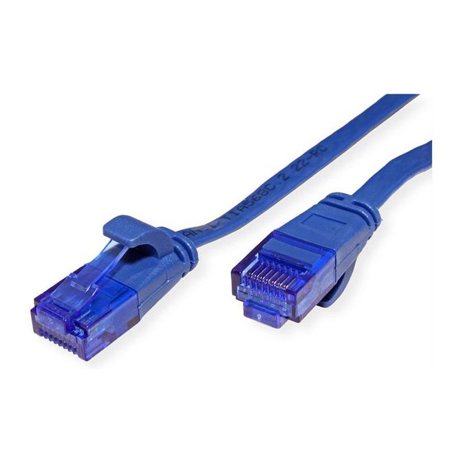 VALUE patchkabel kat. 6A (razred EA) UTP, ekstra tanek, moder, 1 m 2