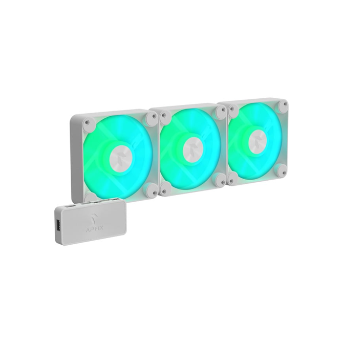 Ventilator za računalnike APNX FP1-120 Belo, 120 mm, 3 kosi, tiho delovanje, zračno hlajenje 2