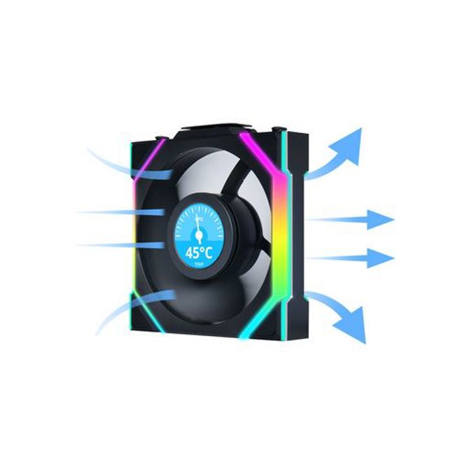 Ventilator za ohišje Lian Li UNI FAN SL Wireless LCD 120 ARGB PWM 120mm, 3 Pack + Kontroler, črn 3
