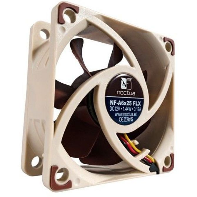Ventilator za računalnik Noctua NF-A6x25 FLX 60 mm, rjavo/bel, tiho delovanje, FLX regulacija 2