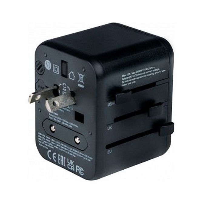 Verbatimov univerzalni potovalni adapter UTA-02 z 1x USB-A, 1x USB-C (maloprodaja) 2