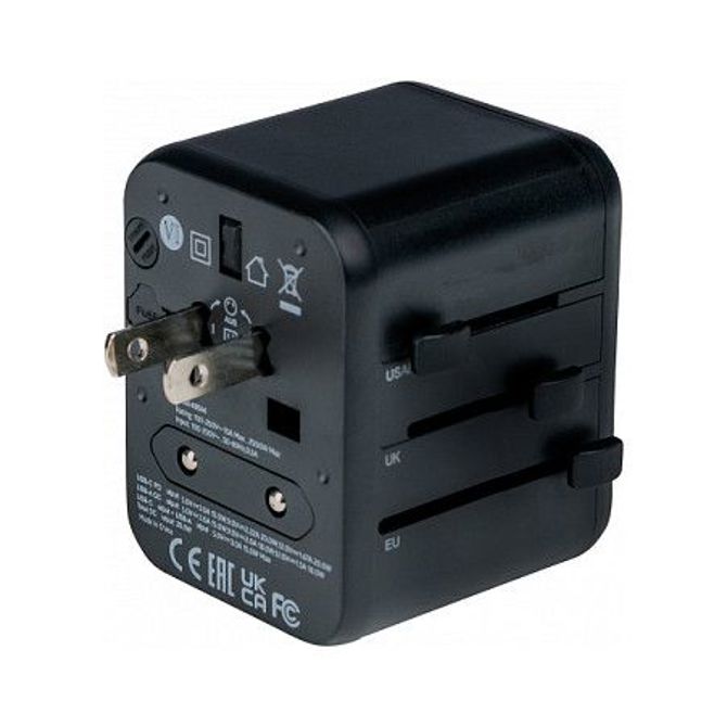 Verbatimov univerzalni potovalni adapter UTA-02 z 1x USB-A, 1x USB-C (maloprodaja) 3