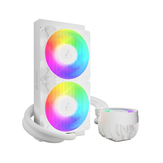 Vodni hladilni sistem  Arctic Liquid Freezer III Pro 240 A-RGB, 2x 120 mm, LED RGB, aluminij/baker, za podnožja 1700/1851/AM4/AM5, bel 2