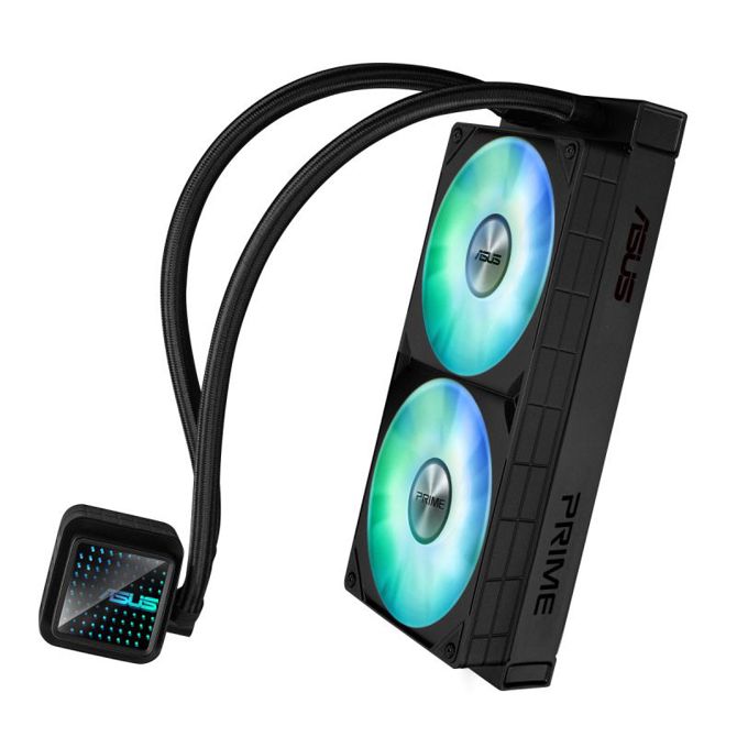 Vodni hladilni sistem Asus Prime LC 240 ARGB, vodno hlajenje, 2x 120 mm, fluidni dinamični ležaj, črna 2