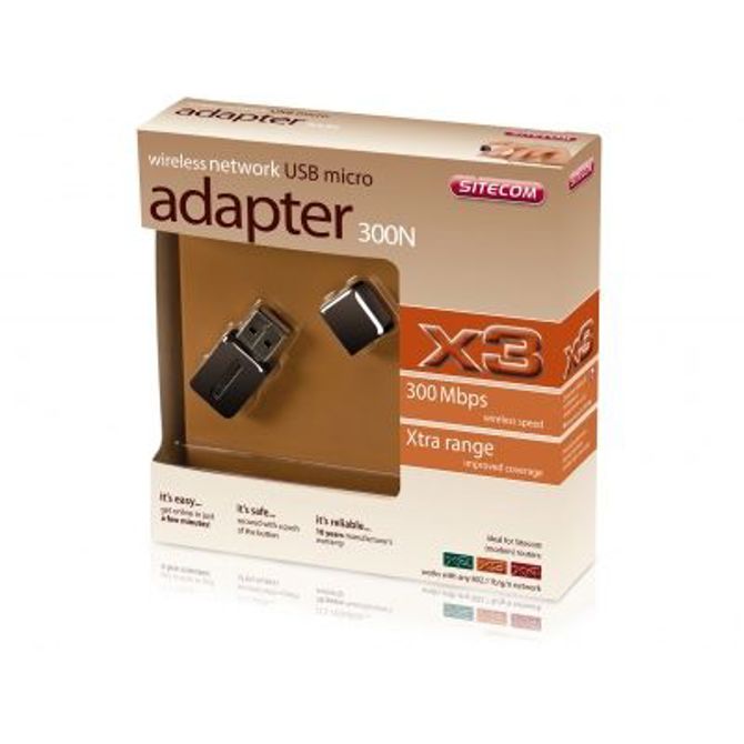 SITECOM WLA-3000 Wireless USB Micro Adapter 300N X3 - Pure E-motion 2