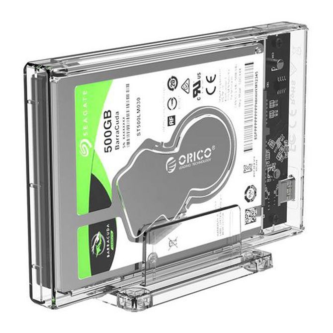 Zunanje ohišje za HDD/SSD 2,5'', USB-C 3.0 UASP to SATA3, prozorno, ORICO 2159C3 3