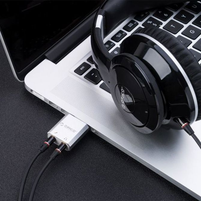Zvočna kartica USB, aluminij, ORICO SK02-SV 4