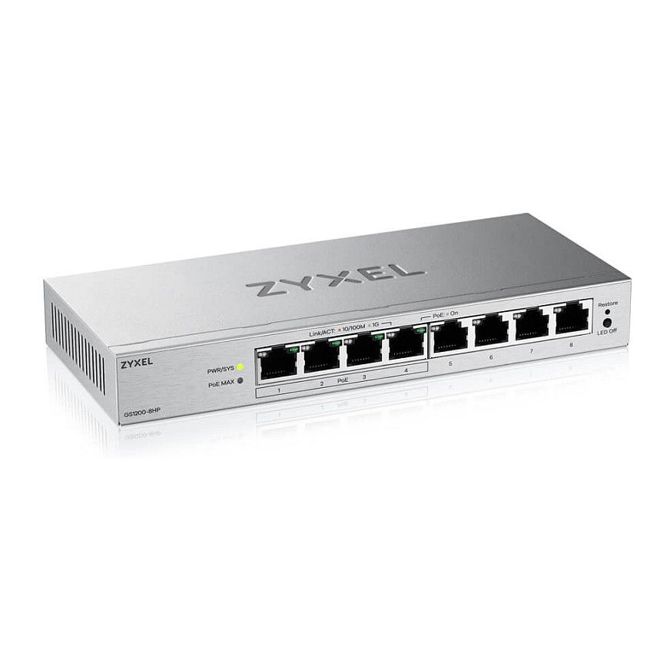 Zyxel GS1200-8HPV3 8-portni gigabitni PoE+ spletni omrežni adapter 2