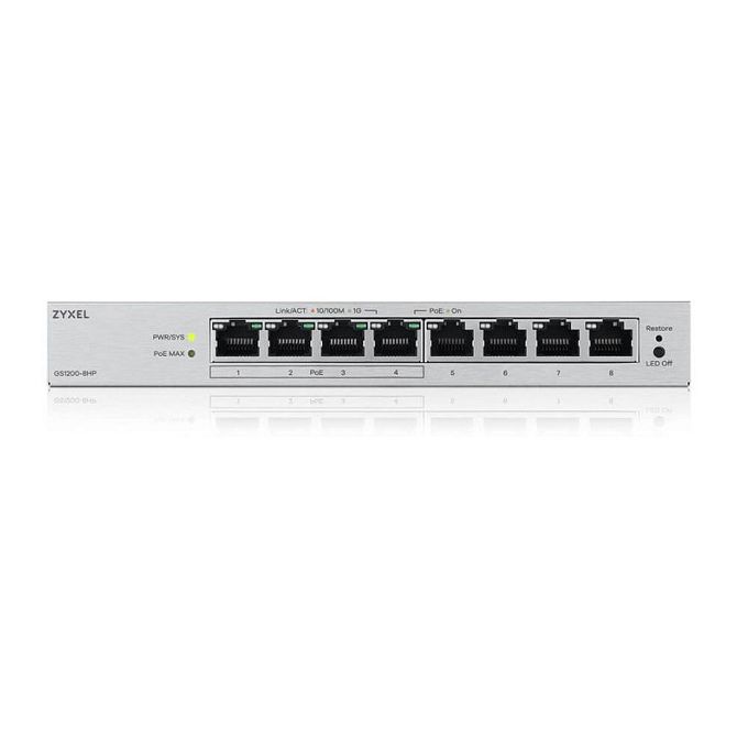Zyxel GS1200-8HPV3 8-portni gigabitni PoE+ spletni omrežni adapter 3