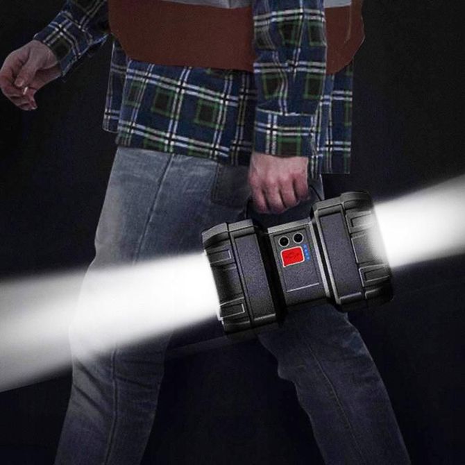 Aku. pravokotna polnilna LED ročna svetilka Dexxer + USB powerbank 10Ah 4