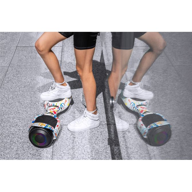 Električno dvokolo skuter rolka LED RGB 100kg Cruiser 10 km/h bela 2