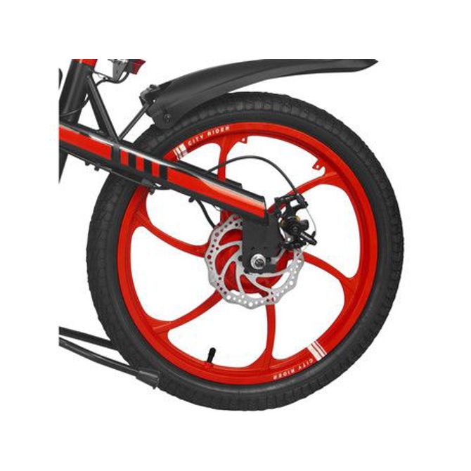 Električno kolo Manta MES2001L Flinstone, 350 W, 20, do 20 km/h, domet 40 km, do 120 kg, LED-osvetlitev, vzmetenje, črno-rdeče 3
