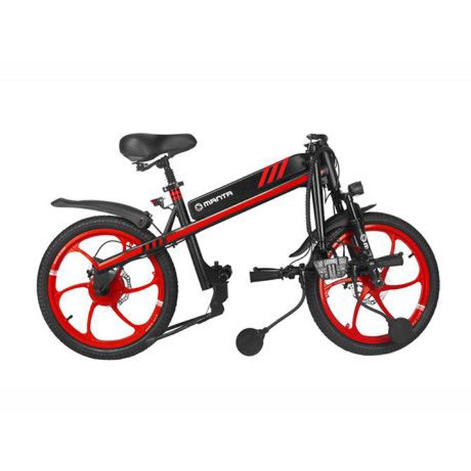Električno kolo Manta MES2001L Flinstone, 350 W, 20, do 20 km/h, domet 40 km, do 120 kg, LED-osvetlitev, vzmetenje, črno-rdeče 4