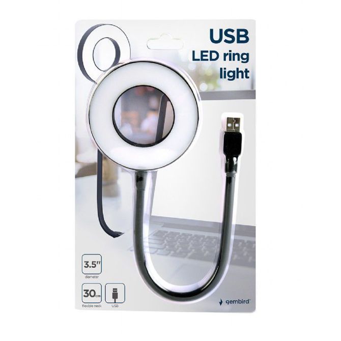 Gembird NL-LEDRING-01 USB LED ring streamer luč 6500K 4