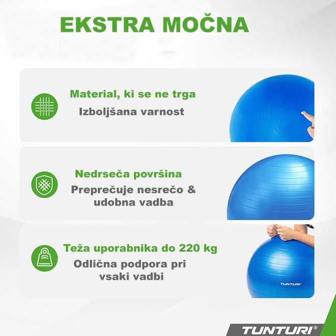 Gimnastična žoga antiburst 55 cm 4