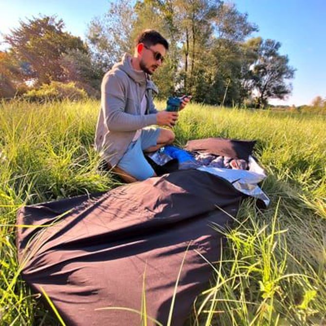 LAYON CozyBivy izolacijska vreča za spalno podlogo, 210 x 65 cm, temno modra 3