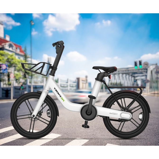 Električno kolo, cestno / mestno MS ENERGY PULSEURBAN c20 , 20 x 2.125″, 250W motor, 36V 9.6Ah 345Wh baterija, do 70km, mehanske disk zavore, vzmetne vilice, LED zaslon, belo 2