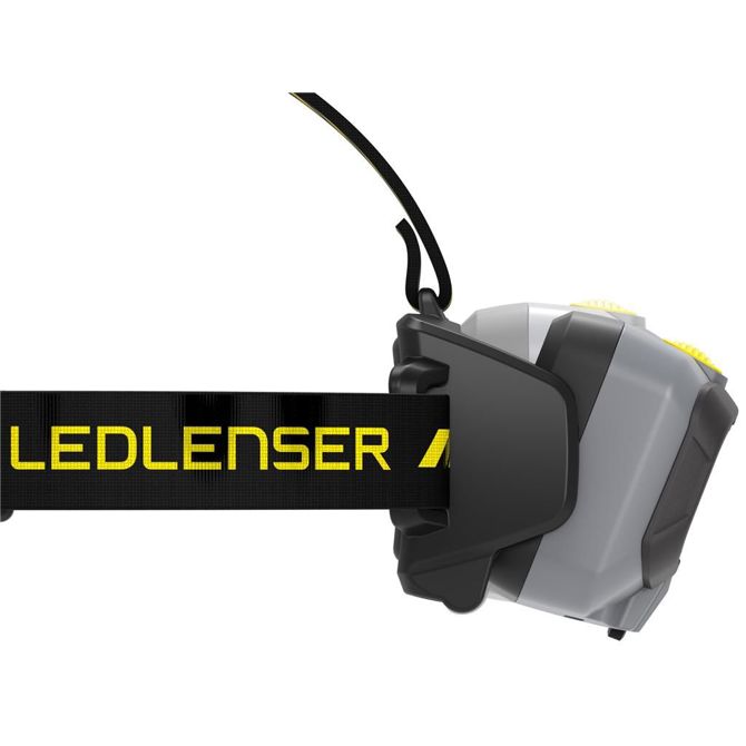 Naglavna svetilka Ledlenser HF8R Work, 1600 lm, 90 ur delovanja, IP68, siva/rumena 3