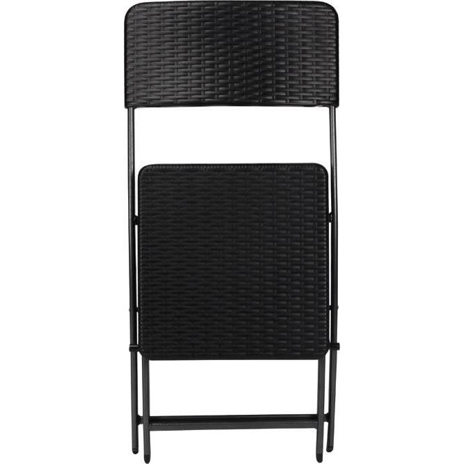 Zložljiv stol Perel FP165R – rattan videz, črn, max. 300 kg 4