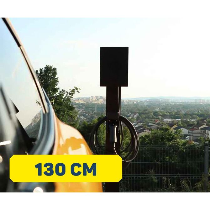 PLATINET PEVSTAND UNIVERSAL stojalo / steber za EV polnilno postajo, za vse vrste Wallbox EV polnilnic, adapter, zaščitna streha, držalo za kabel, galvanizirano jeklo, 130x20x20cm, črno 2