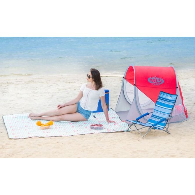 Senčilo za plažo rdeča barva 61nc3142r 2