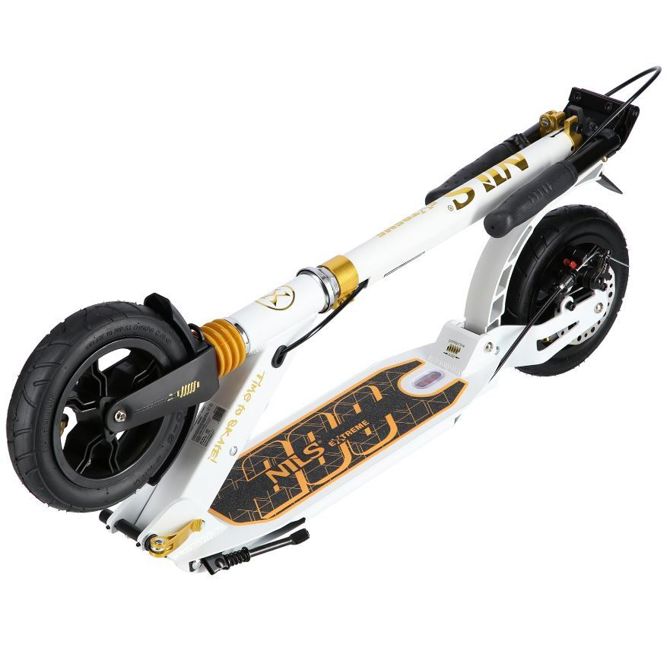 Mestni skiro Nils, napihljiva 200 mm kolesa, ABEC9, disk zavora, amortizerji, zložljiv 5