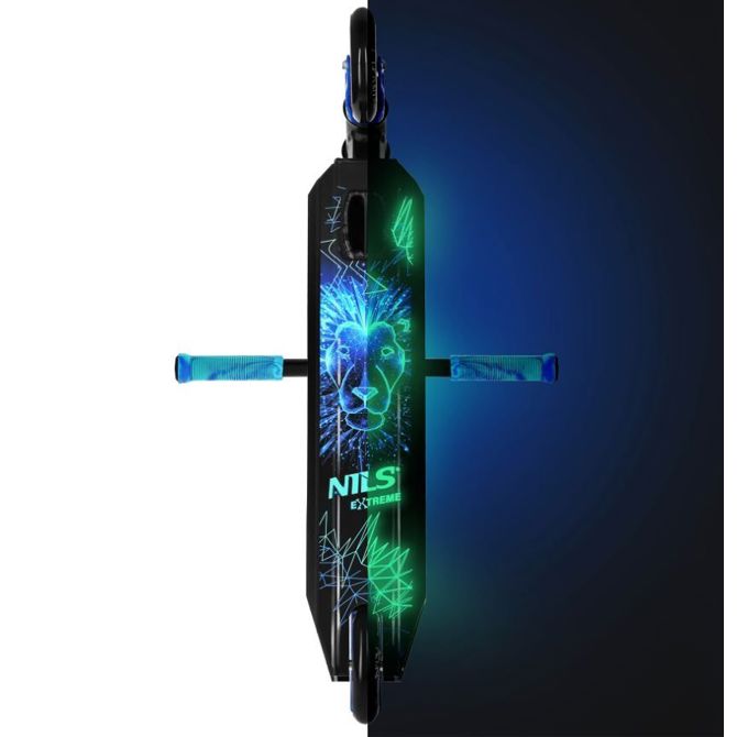 Skiro za skoke Nils Extreme, fluorescentni detajli, 110 mm PU kolesa, ABEC7, nezložljiv, do 100 kg 5