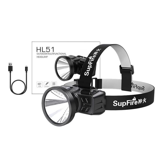 Naglavna svetilka Superfire HL51, 160lm, USB 2