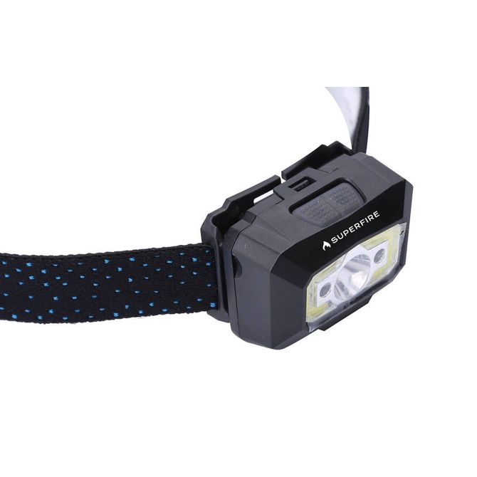 Naglavna svetilka z brezkontaktnim stikalom Superfire X30, 340lm, USB 3
