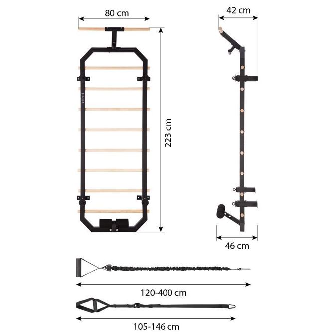Večnamenski ribstol s pull up drogom, elastikami in trakovi 578056 5