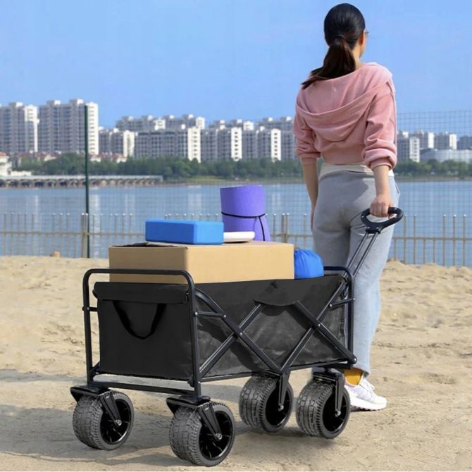 Zložljiv transportni voziček buggy za plažo in kampiranje do 100kg 2
