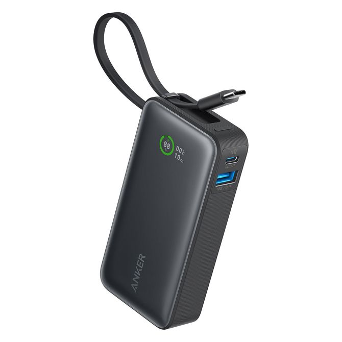 Anker 545 Nano PowerBank 10.000 mAh PD 30W inkl. USB-C kabel črne barve