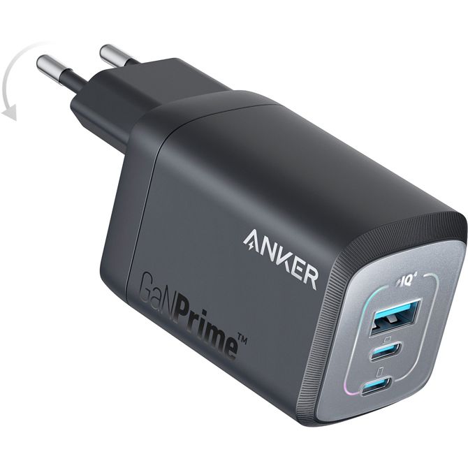 Anker 735 Prime Charger 67W 1 x USB-A 2 x USB-C črn