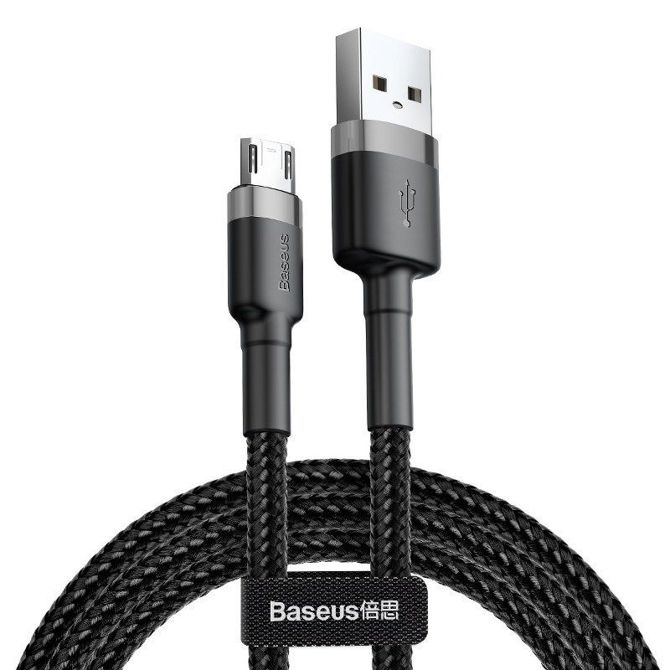 Baseus Cafule Micro USB kabel 2.4A 1m (siva + črna)