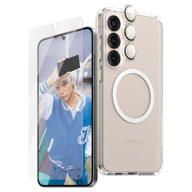 Zaščitni paket CARE by PanzerGlass Flagship 3 v 1 za Samsung Galaxy S25 Plus, prozoren