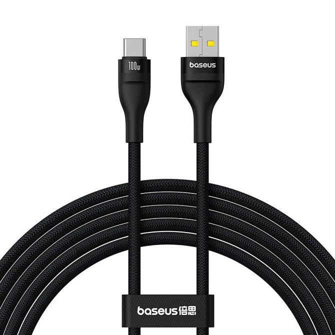 Polnilni kabel Baseus Flash 2 USB na USB-C 100W, 2m (črn)