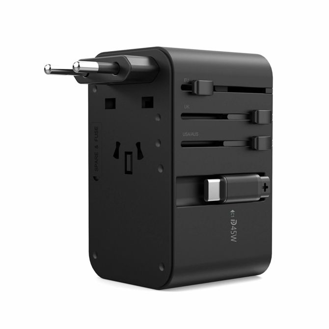 Potovalni adapter Choetech  + USB TipC PD 45W polnilec + kabel EU USA UK AU PD5021