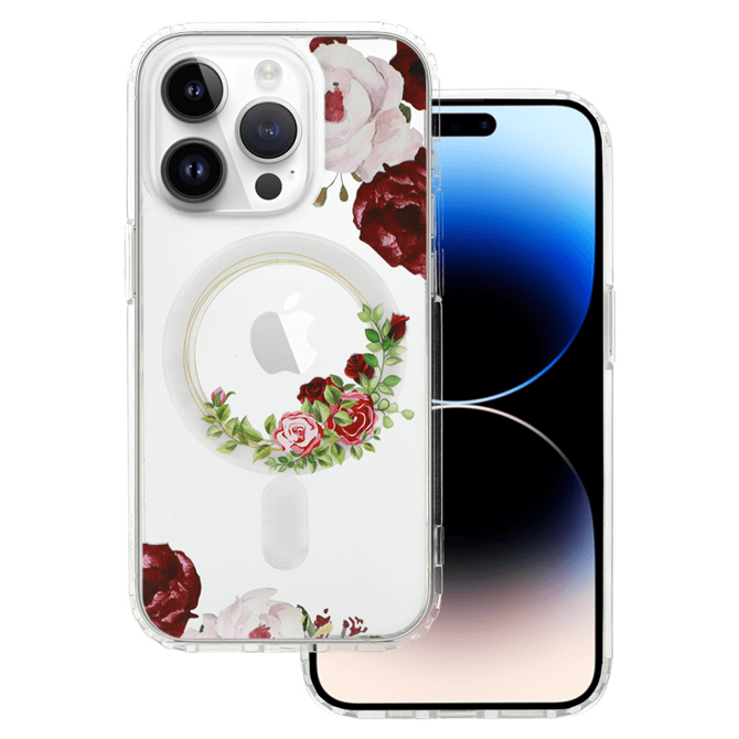 Clear Case Elite z MagSafe za iPhone 15 - rdeč