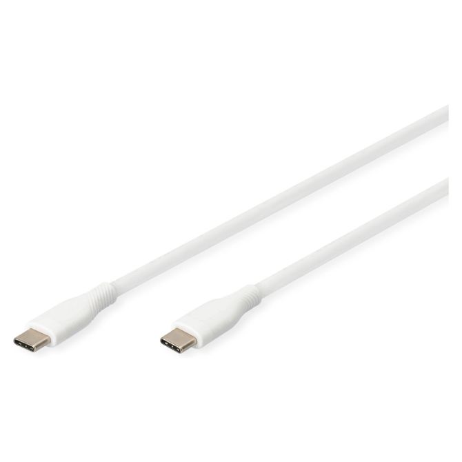 Digitus USB-C 2.0 (ST-ST) 1m polnilni kabel silikon 60W bel