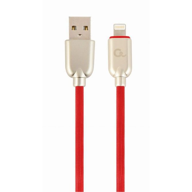 Gembird CC-USB2R-AMLM-2M-R Premium gumijasti 8-polni polnilni in podatkovni kabel 2 m rdeč