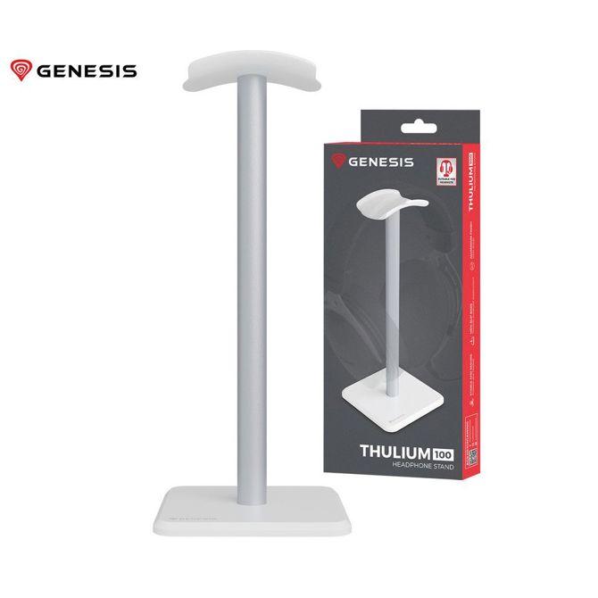 GENESIS THULIUM 100 stojalo za slušalke, protizdrsna podlaga, kovina, 245x100x100mm, belo (Howlite White)